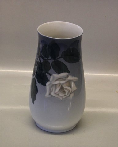 Bing & Grøndahl B&G 6985-209 Vase Hvid Rose 20,5 cm 
