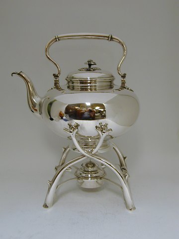 Hot water kettle and burner.
Silver (830) made by 
Samuel Prahl