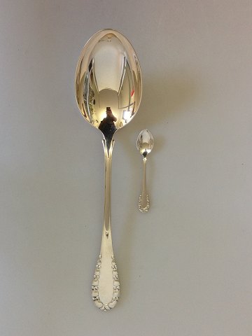 Georg Jensen Sterling Sølv Liljekonval Stor Serverings/grødske 33,6cm