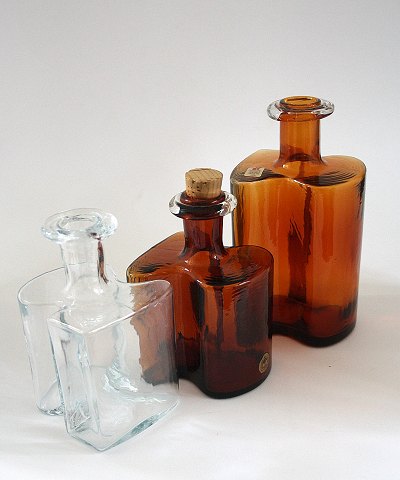 Hivert, brun og klar, Holmegaard/Fyens glasværk