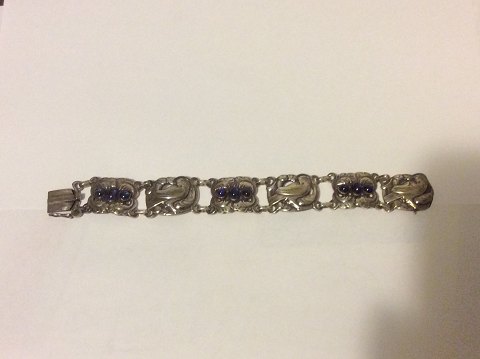 Georg jensen Sterling Silver Bracelet No 14 fra 1933-1944 med lilla sten