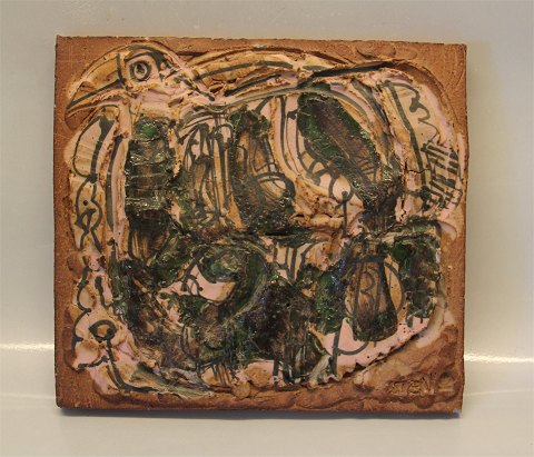 B&G Art Pottery Unique Art Relief  Steen Lykke Madsen 24 x 26 cm