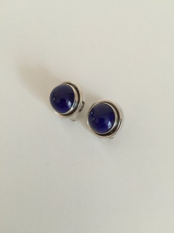 Georg Jensen Sterling Sølv Harald Nielsen Øreklips No 86D med lapis lazuli