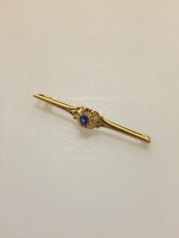 Georg Jensen 18K Guld Broche med Syntetisk Safir No 281