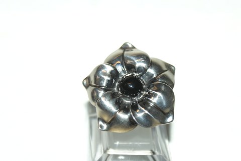 Georg Jensen, Flower ring with Black Agate # 562A