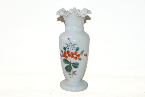 1800 Century Opaline vase, painted with flowers