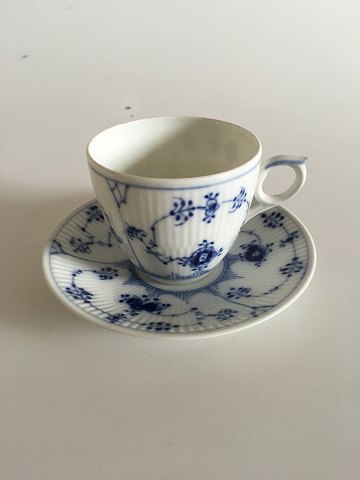 Royal Copenhagen Musselmalet Riflet Kaffekop og Underkop No 2162