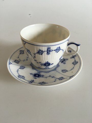 Royal Copenhagen Musselmalet Riflet Kaffekop og Underskål No 93