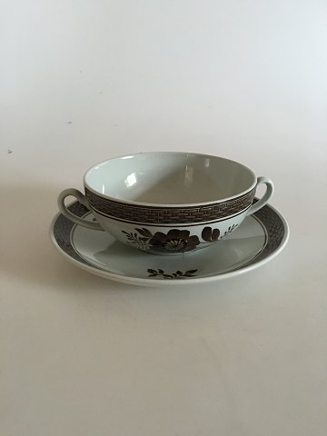 Royal Copenhagen Brun Tranquebar Bouillon Kop og Underskål No 1533