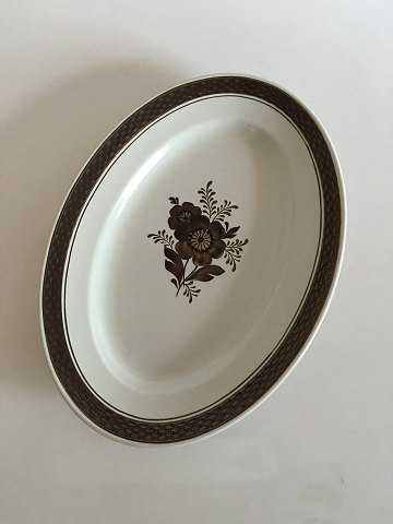 Royal Copenhagen Brun Tranquebar Ovalt Serveringsfad, Mellem No 928