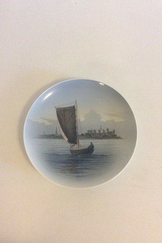 Royal Copenhagen Motiv Platte med Skib ved Kronborg No 2141/1125