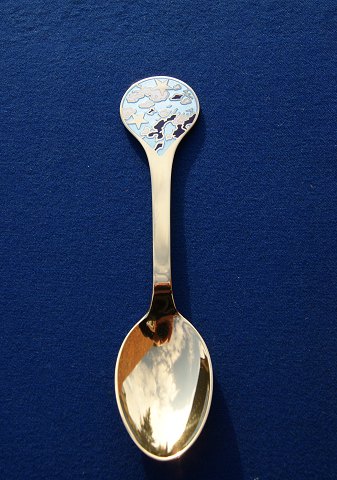 Michelsen Christmas spoon 1993 of Danish gilt sterling silver