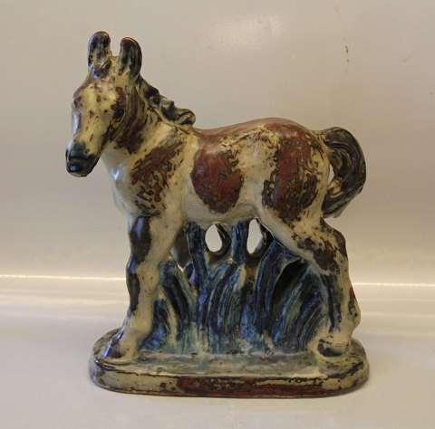 Royal Copenhagen Art Pottery Foal on base 27.5 x ca 24 cm 1953  Unique Knud Kyhn