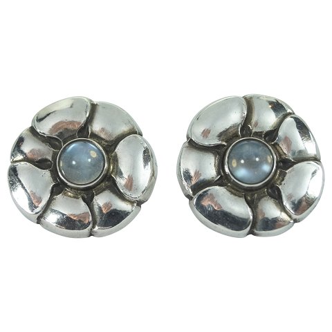 Georg Jensen; Earrings of sterling silver #36