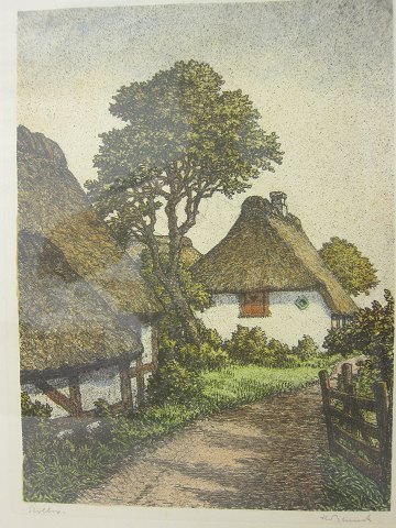 Tryk af Heinrich Blunck (1891-1963) inkl. ramme 
"Parti fra Stolbro på Als", Sønderjylland
Rammemål: 33,5cm x 42,5cm
H. Blunck er født i Kiel
Se vores WEB-side for andre værker af H. Blunck