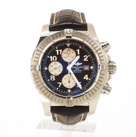 Breitling Chronometre Automatic.
Ref: A13370-161
Sold 06.09.2005 at AD. D: 48mm. Box and papers