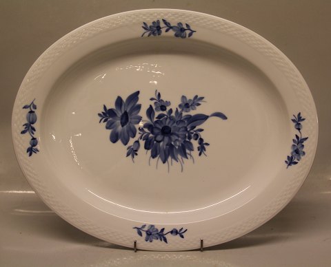 Kongelig Dansk Porcelæn Blå Blomst Flettet 8018-10 Stort ovalt fad 41 cm