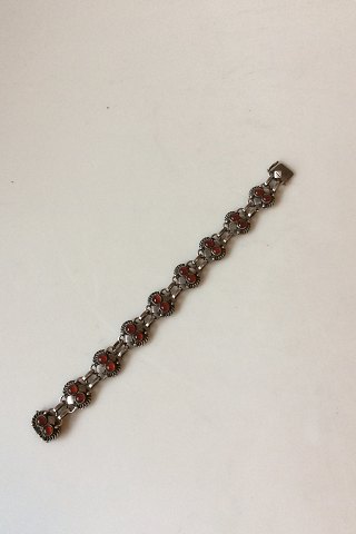 Georg Jensen Sterling Sølv Armbånd med Carnelian sten No 8