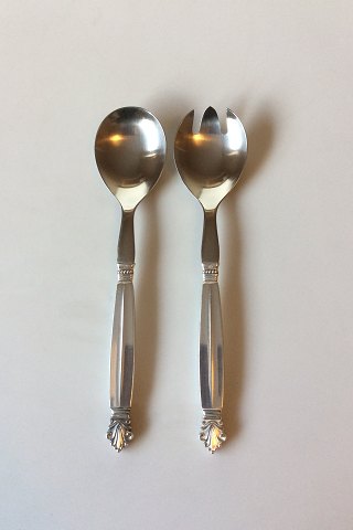 Georg Jensen Sterling Sølv/Rustfrit Stål Dronning Salatsæt No 109