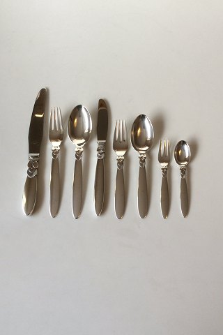 Georg Jensen Kaktus Sterling Sølv Spise og Frokost Bestik Sæt 96 dele