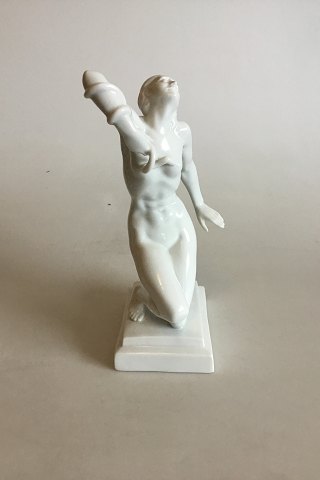 Herend Blanc de Chine Figur Cleopatra med Slange