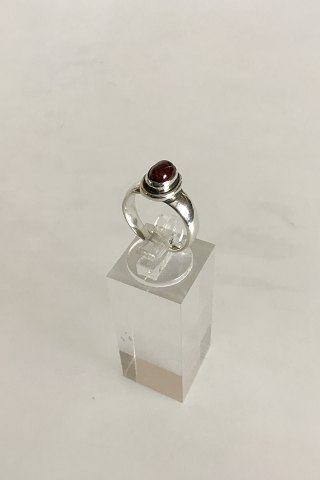 Georg Jensen Sterling Sølvring No 46C med rød sten