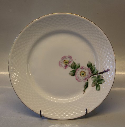 B&G Victor Hugo white porcelain - wild rose with gold rim 026 Plate 21.5 cm 
(326)