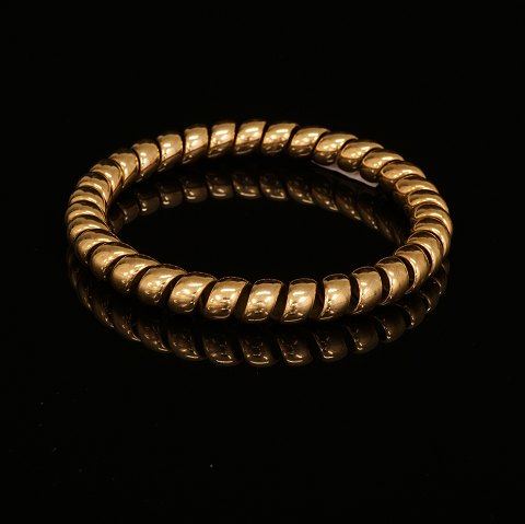 Anton Michelsen, Copenhagen: Bracelet, 14ct Gold. 
D: 7,7cm. W: 31,2gr