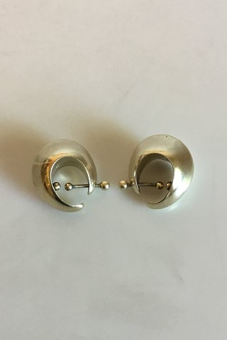 Georg Jensen Sterling Sølv Øreringe af Nanna Ditzel No 126 Forgyldt