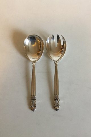 Georg Jensen Sterling Sølv Konge Serveringssæt bestående af Serveringsske No 115 
og Serveringsgaffel No 116