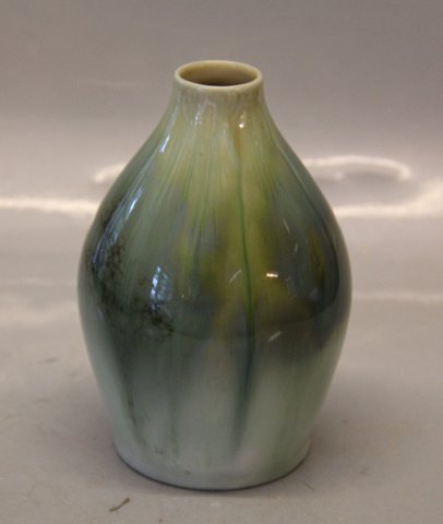 Kongelig Dansk  1543 Kgl. Krystal glasur grøn Vase 16 cm Frederik Ludvigsen