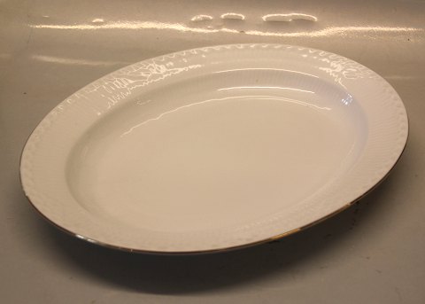 Tradition Royal Copenhagen 1275 White Half Lace with gold rim 1275-533 Oval dish 
36 cm