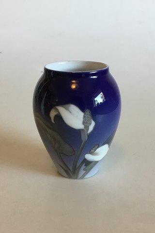 Royal Copenhagen Blå vase med Flamingoblomst No 971/271