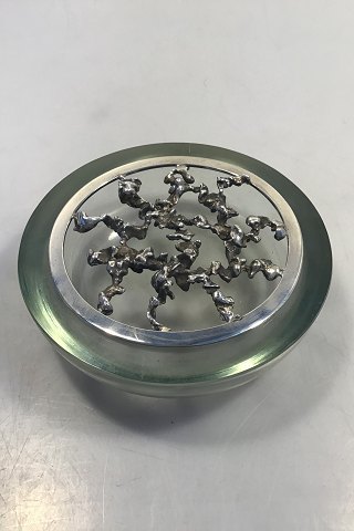 Glasskål med Sterling Sølv Rist