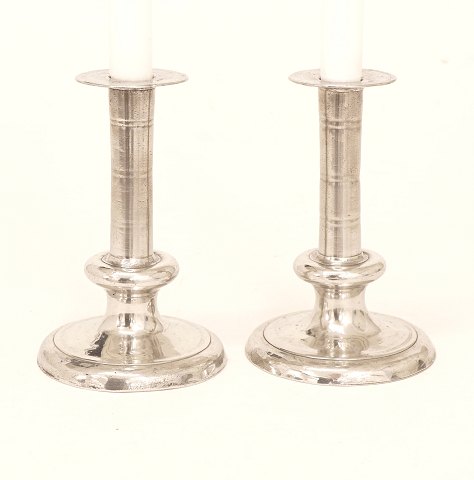 A pair of early pewter candlesticks. Denmark or 
Germany 18th century. H: 16cm