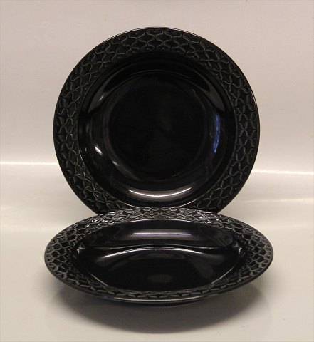 322 Soup rim plate 21.3 cm /8½" Palet B&G Art Pottery tableware Cordial Black - 
Palet