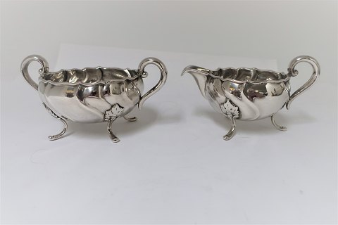 Danish silver sugar & cream set.