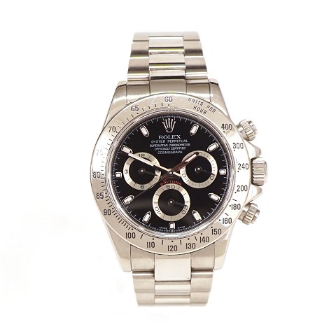 Rolex Daytona, Stahl. Ref. 116520. Verkauft 
16.06.06. Wird mit Box und Zertifikat geliefert. 
Guter Zustand. D: 40mm