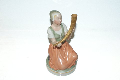 Kongelig Overglasur: Figure af Pige med Guldhorn