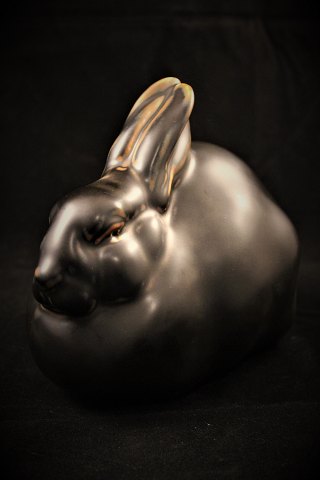 Royal Copenhagen glazed stoneware rabbit by Jeanne Grut. 22695...
