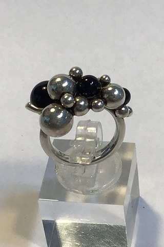 Georg Jensen Sterling Sølv Ring Moonlight Grapes Onyx, Lille