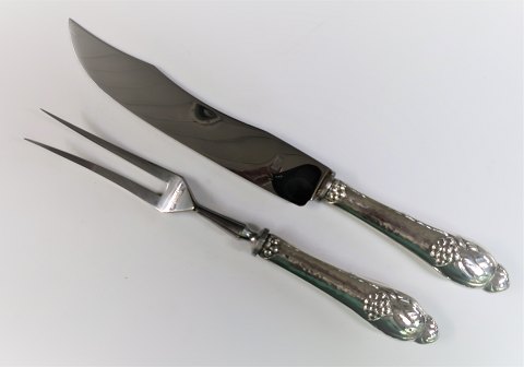 Evald Nielsen silver cutlery no. 6. Silver (830). Carving set. Length 28 cm.