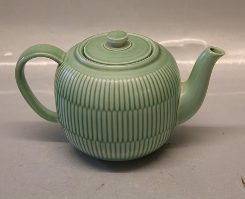 Marselis Ribbed Small 2261 Marselis Green tea pot  - small 14 x 22 cm Niels 
Thorsson Green Aluminia Mint Green Celadon  ca 1940-1943