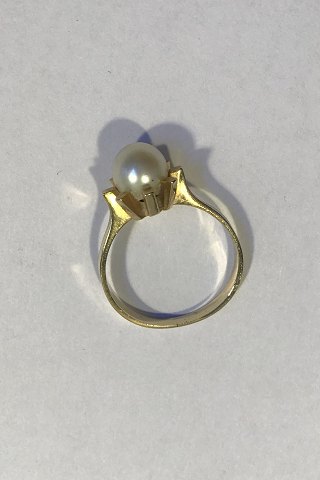 Bernhard Hertz 14K Guld Ring med Perle