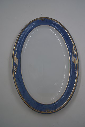 Blå Magnolia porcelæn, ovale fade 33cm