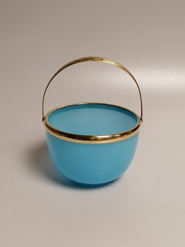 Sugar bowl of opaline glass with brass mounting