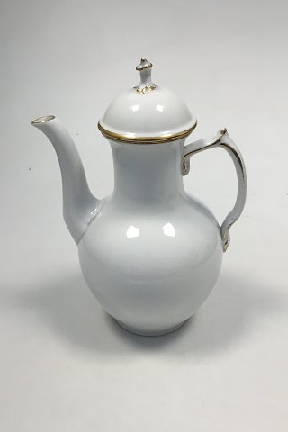 Royal Copenhagen Hvidt Porcelæn med guldkant Kaffekande No 1275/9233