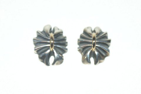 Georg Jensen ear clips sterling with 18 carat Gold