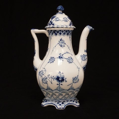 A large Royal Copenhagen blue fluted full lace 
coffee pot. #1202. H: 30cm