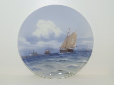 Bing & Grøndahl
Plate med sejlbåde udfordringer Kronborg fra 1915-1948